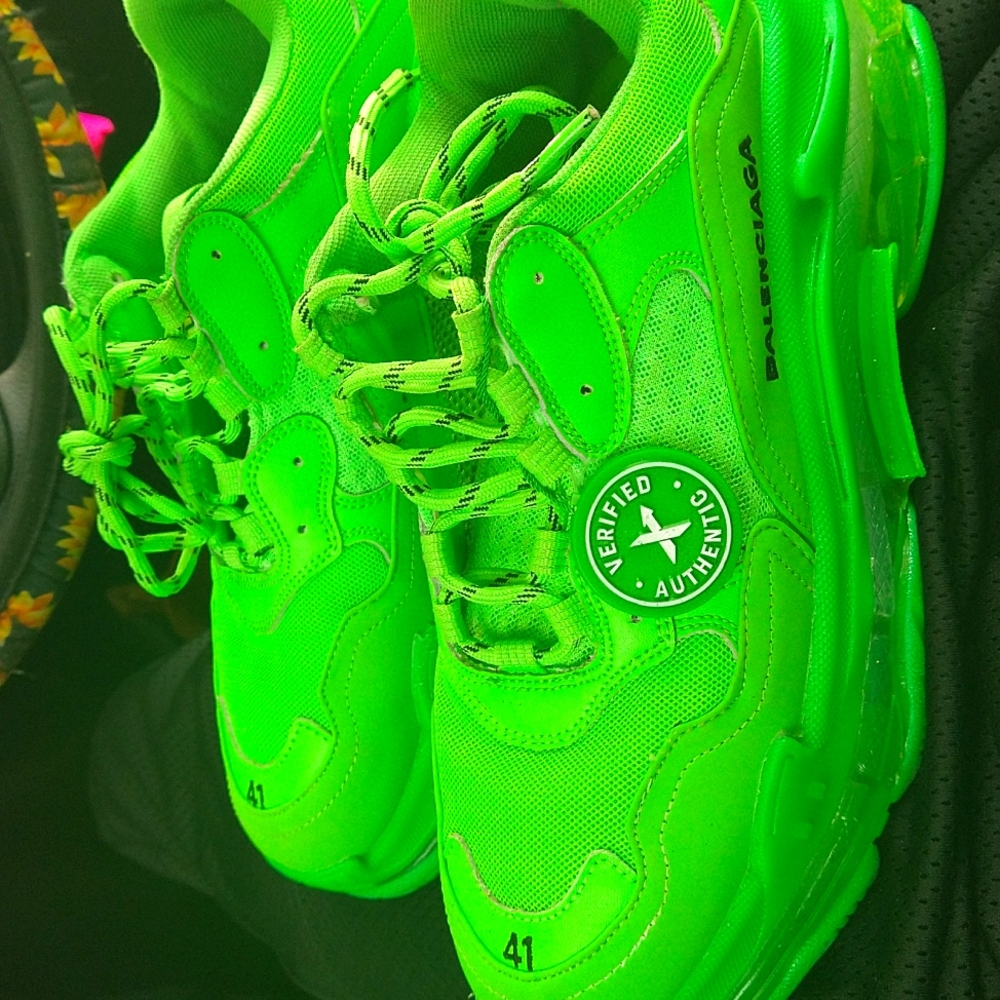 Balenciaga triple s, green, 9.5